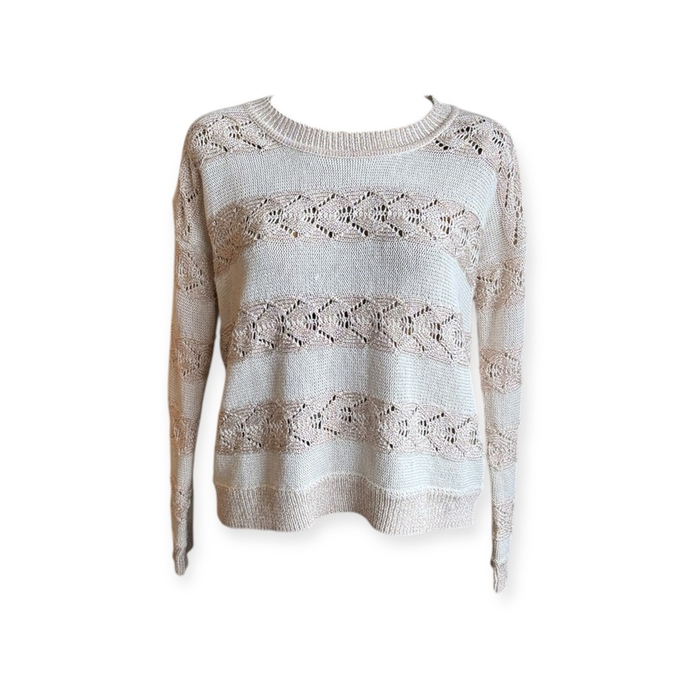 Mink Pink gold top sweater XS sheer